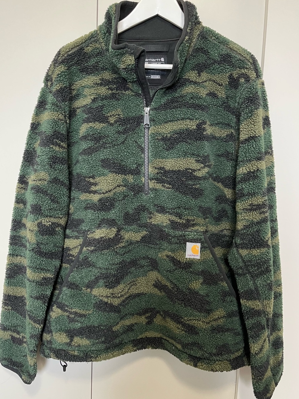 Carhartt Men's Green Camo Sherpa Half-Zip Pullover Size Large